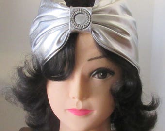 Metallic Silver Headband with Rhinestone Decor, Silver Headbands, Headbands, Women's Gift, Women's Accessories