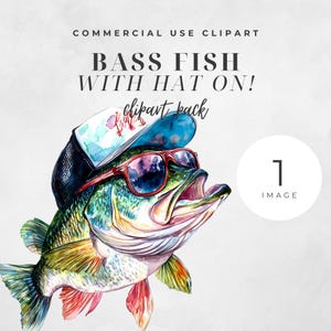 Pez con sombrero y gafas de sol, divertido clip art de pez, billetes de un dólar, descarga instantánea, PNG transparente, imagen de regalo personalizada de pescador