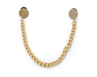 Cadena de collar de círculo dorado • Cadena de pasador para el cuello • Moda masculina simple