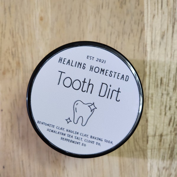 Tooth Dirt All Natural Tooth Powder Tooth Clay Bentonite Clay for teeth Remineralizing powder
