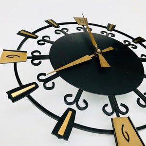 Vintage wall clock clock metal work kitchen clock boho