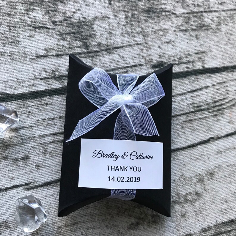 50x Black paper pillow boxes withe Paper Pillow Candy Chocolate Box (With