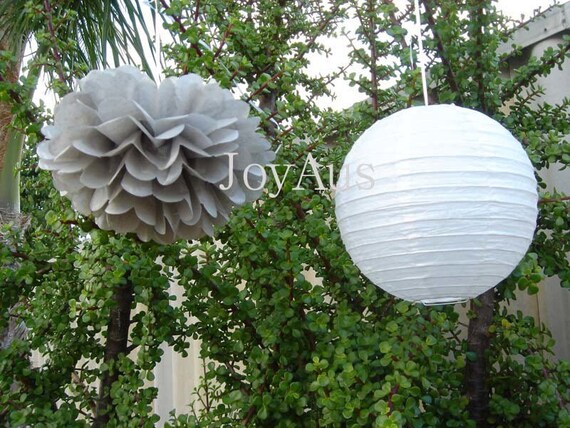 10x peach paper pom poms white lanterns wedding party babyshower home decoration 