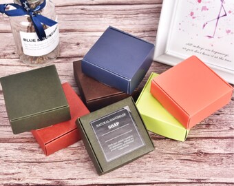 300 Handmade Soap Wax Jewellery Product Packaging Box Wedding Favor Baptism Valentines Gift Box Green Red Orange Navy White Black Paper Box