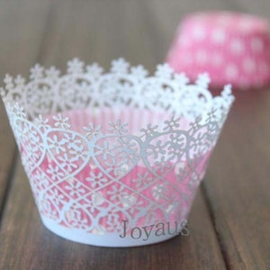 100x White Little Flower Cupcake Wrapper for Wedding Party Cake Tree  Decoration | Reception Centerpiece Baking Decor