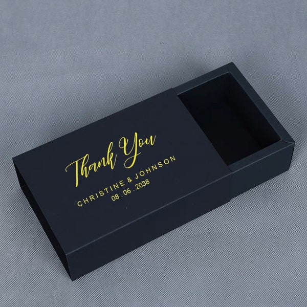 100 Personalized Sleeve Box Drawer Box | Wedding Party Favor Box Gift Box | Jewellery Perfume Soap Candle Product Packing Business LOGO Box