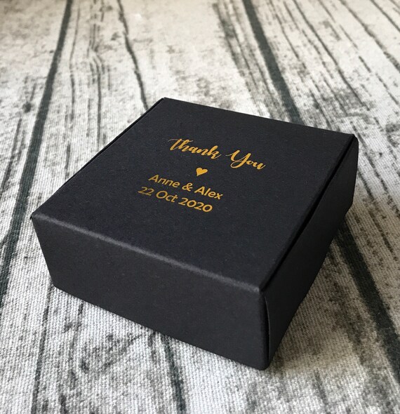 40x Gold Foil Black Wedding Favour 
