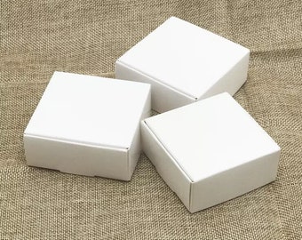 100 White Bomboniere Favor Boxes  Wedding Birthday Party Baby Shower Baptism Christening Gift Box  Easter Chocolate Candy Cookie Favour Box