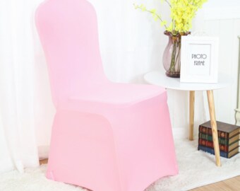 White Pink Brown Green Lycra Chair Covers Spandex Chair Cover Wedding Banquet Ceremony Feast 21st Birthday Engagement Party Chair Decoration