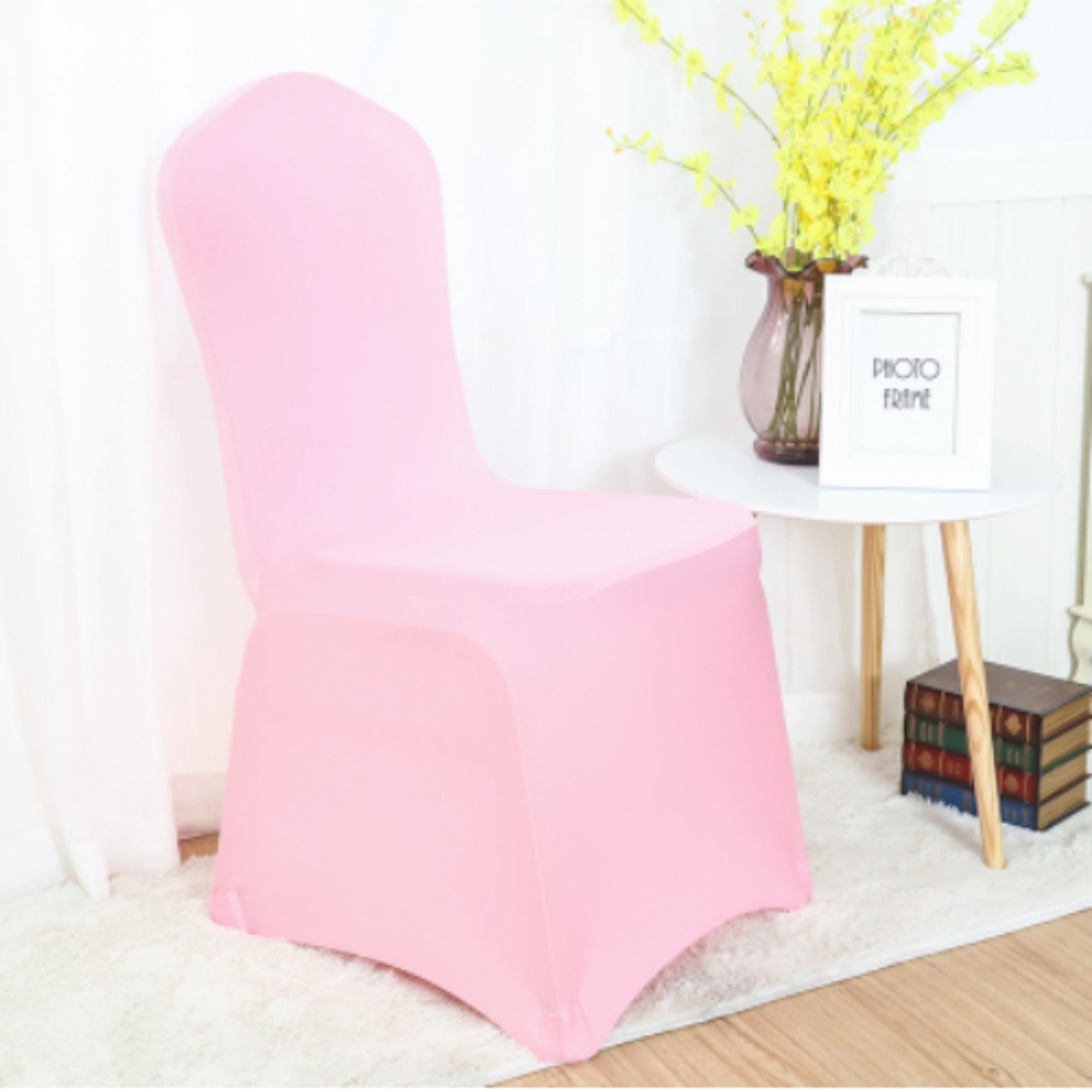 White Pink Brown Green Lycra Chair Covers Spandex Chair Cover Wedding Banquet Ceremony Feast 21st Birthday Engagement Party Chair Decoration