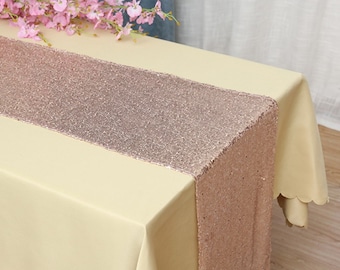 Glitter Sequin Rose Gold Table Runners Engagement Wedding Banquet Ceremony Birthday Anniversary Sparkle  Party Xmas Dining Table Decoration