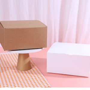 100 pezzi grande bianco Kraft 6 "scatola bomboniera per torta nuziale / confezione regalo natalizia per feste di matrimonio / confezione per prodotti da forno biscotti pane pasticceria torta
