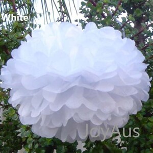 18pcs Mixed Size Aqua Blue White Tissue Paper Pom Poms First Birthday Party Boy Baby Shower Wedding Nursery Room Home Hanging Decorations image 3