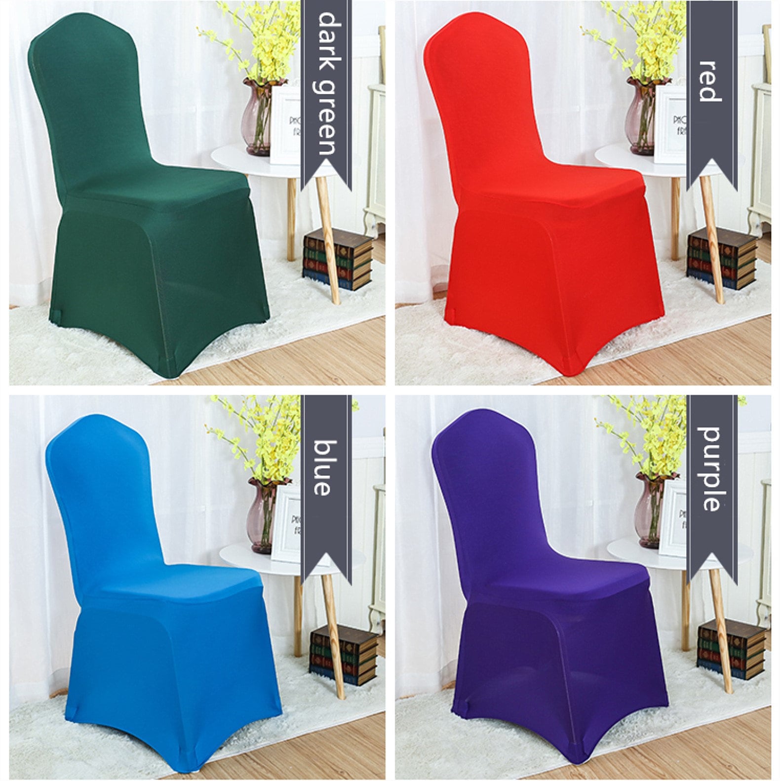 New 100PCS Spandex Lycra Chair Covers For Wedding Party Xmas Banquet Decor