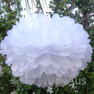 18pcs Mixed Size Pink Grey White Tissue Paper Pom Poms Bows Wedding Baby Shower Party Baptism Engagement Bridal Shower Nursery Decorations image 3