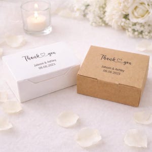 Personalisierte Kraft oder weiße Geschenkschachteln | Hochzeit, Verlobung, Jubiläum Party Gastgeschenkboxen
