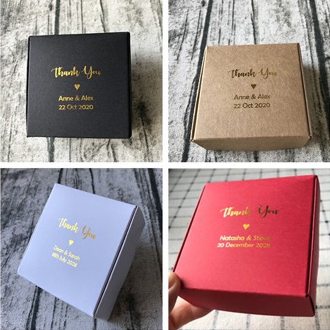 10 Black Wedding Favor Boxes – Small Gift Boxes For Jewelry, Chocolates, Party Favors