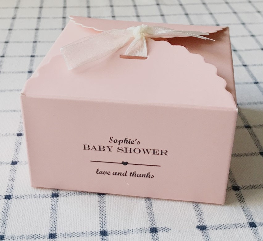 30x Pink Favor Boxes Personalized Baby Girl Baby Shower Etsy Singapore