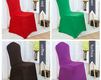 Fuchsia Red Green Coffee Lycra Chair Covers Spandex Chair Cloth Wedding Banquet Ceremony Feast 21st Birthday Engagement Party Bar Decoration