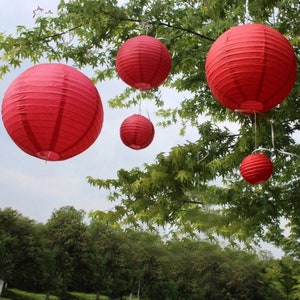 10 lanterne di carta rosse da 12 pollici/30 cm per matrimonio, compleanno, festa di San Valentino, capodanno cinese, casa, bar, negozio, patio, luogo, decorazione da appendere