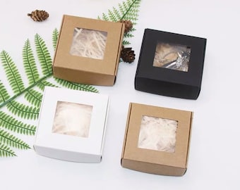 100 White Black Kraft Brown Bomboniere Favor Boxes  Wedding Birthday Party Baby Shower Baptism Gift Boxes Chocolate Candy Cookie Boxes