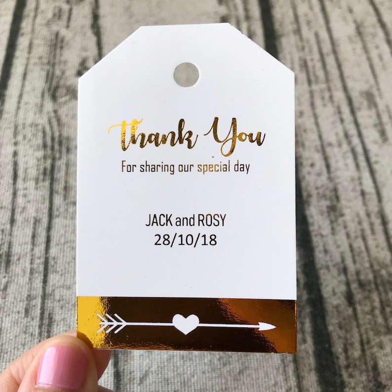 10 White Gift Tags Bomboniere Birthday Wedding Favour Hen Personalised Thank you