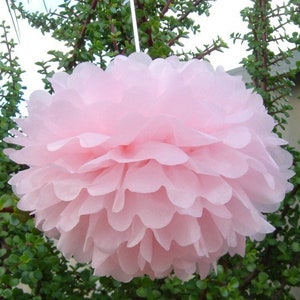 Pink Tissue Pom Poms Paper Lanterns Ball Flower Wedding Engagement Girl 16th Birthday Garden Party Bridal Baby Shower Venue Home Decoration image 2