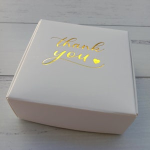 40 boîtes en papier blanc avec feuille d’or merci boîtes de faveur pour les invités fête de mariage boîtes de faveur anniversaire baptême bonbons bonbons boîtes à biscuits