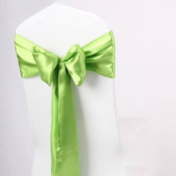 From 25 Lime Green Satin Chair Sashes Chair Bow Ribbon Table