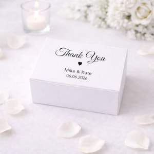 100x White Rectangle Paper Box | Wedding Christening Baptism Party Gold Foil Cake Slice Favor Gift Box | Business Logo Product Packaging Box