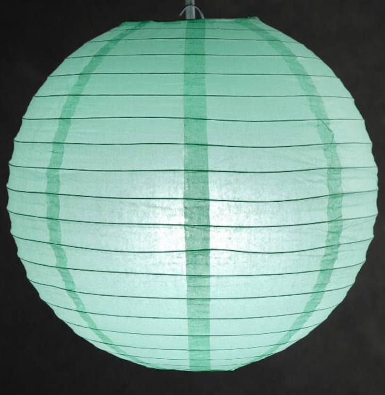 9pcs Mint Blue White Paper Lanterns with LED Bulbs for Wedding Engagement Anniversary 21st Birthday Party Baby Shower Lighting Decorations