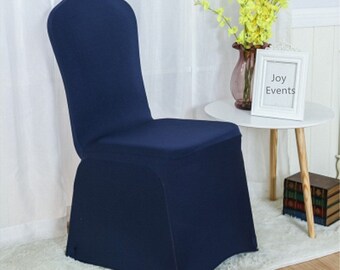 White Navy Blue Brown Grey Lycra Chair Covers Spandex Chair Cover Wedding Banquet Ceremony Feast 21st Birthday Engagement Party Chair Decor