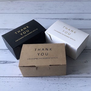 100pcs White Black Kraft Wedding Thank You Favor Boxes, Christening Baptism Party Gold Foil Gift Box, Chocolate Cookie Cake Slice Sweets Box