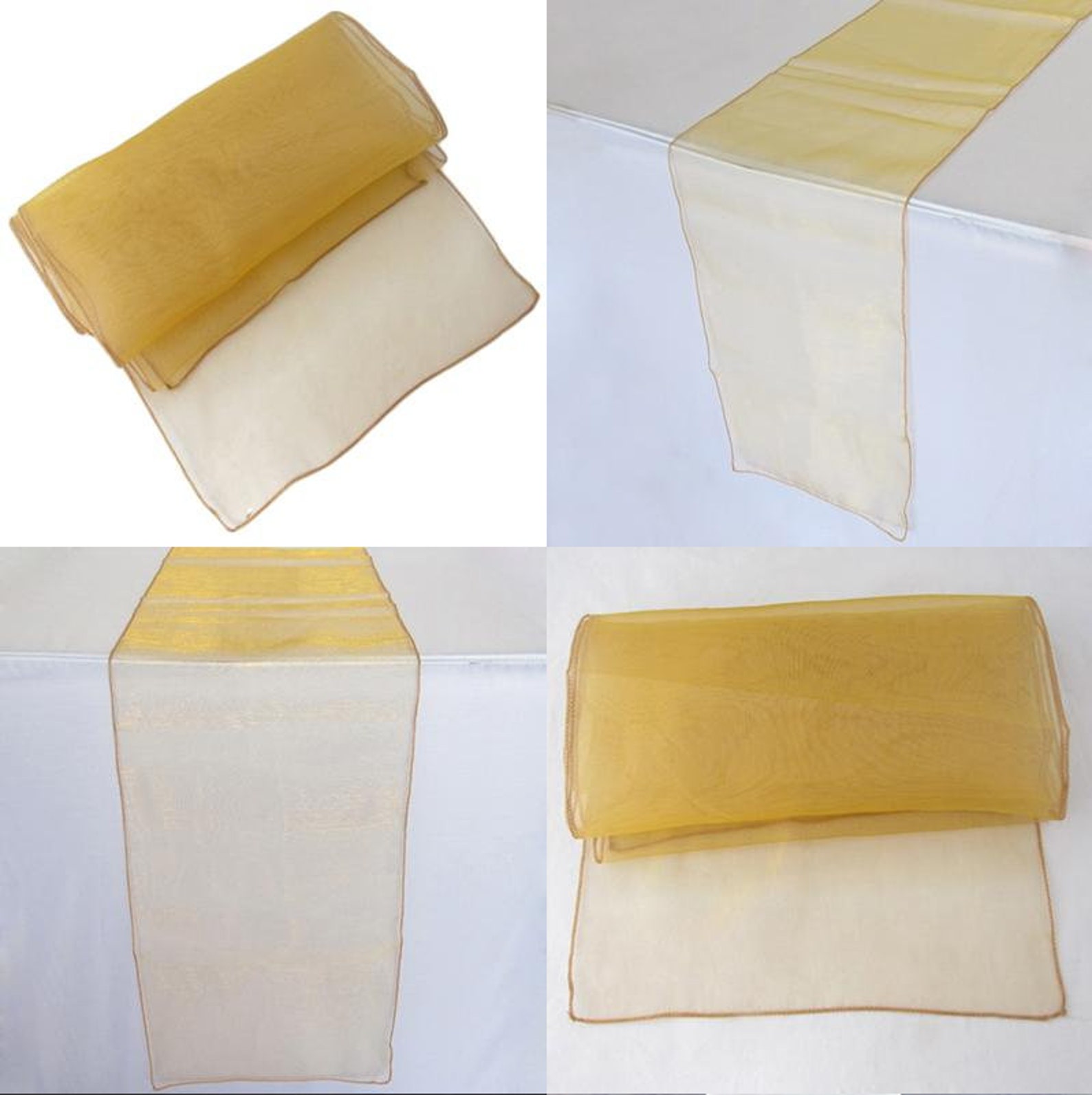 Gold Organza Table Runners Engagement Wedding Banquet Ceremony Etsy