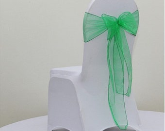 Lot De 60 Écharpes De Chaise En Satin Vert Sauge - Nœuds Décoratifs Pour Mariage Et Événements