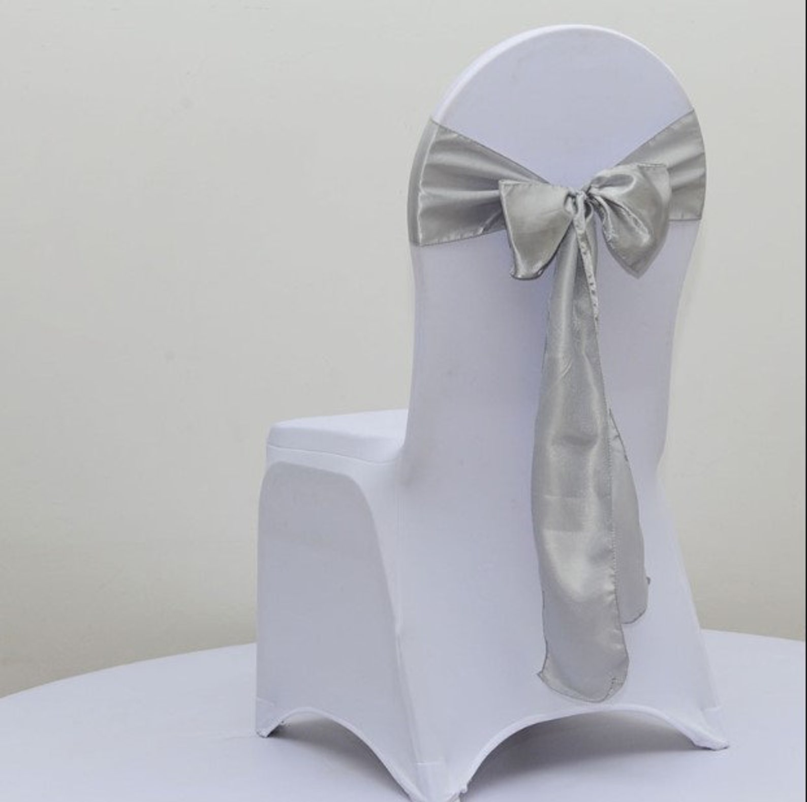 25200pcs Silver Satin Chair Sashes Bow Tie Ribbon Table Etsy