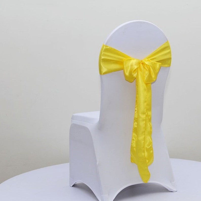 25200pcs Yellow Satin Chair Sashes Bows Ties Ribbon Table Etsy
