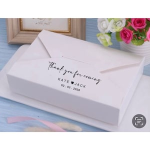 100st Vintage Envelop Stijl Gepersonaliseerde Gunstdoos, Bruiloft Verjaardagsfeestje Doop Geschenkdoos, Bakkerij Cookie Cake Slice Papier verpakkingsdoos