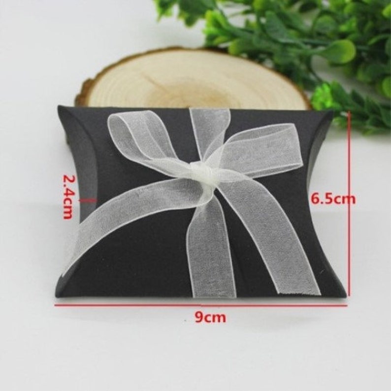 50x Black paper pillow boxes withe Paper Pillow Candy Chocolate Box (With