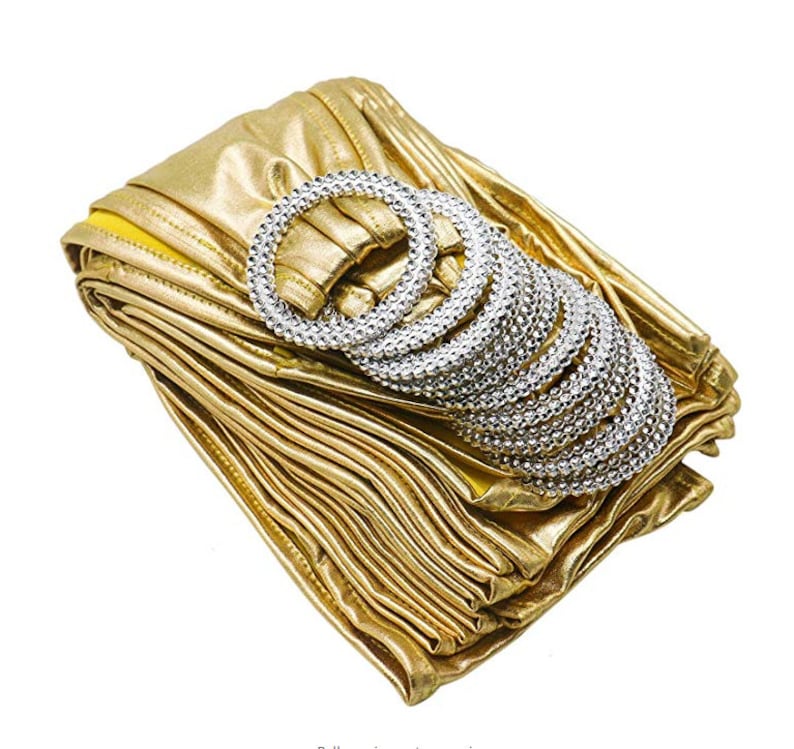 Metallic Gold Spandex Chair Bands Chair Sashes Chair Bow Tie Etsy