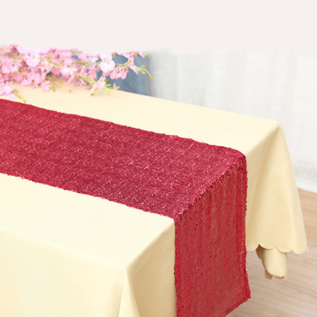 Hot Pink Glitter Sequin Table Runners Engagement Wedding Banquet ...