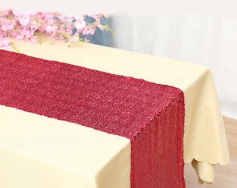 Hot Pink Glitter Sequin Table Runners Engagement Wedding Banquet Ceremony Feast Girl Sparkling Birthday Anniversary Party Dining Table Decor