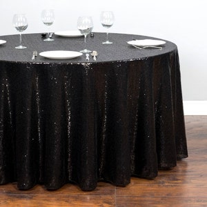 1 tovaglia con paillettes glitterate nere, per matrimonio, fidanzamento, anniversario, ricevimento, cerimonia, funzione, bouquet, battesimo, compleanno, sfondo decorativo