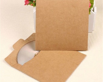 100x Bolsas de papel Kraft vintage para sobres de CD, para bodas, cumpleaños, fiestas, ceremonias, baby shower, bautismo, eventos, recuerdos, tarjetas de felicitación con foto e invitaciones