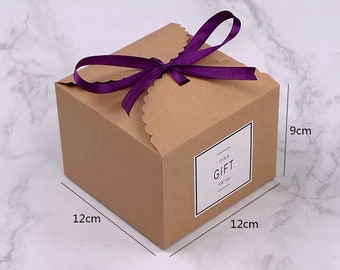 50 cajas para recuerdos de boda • Kraft, negras, rojas o blancas