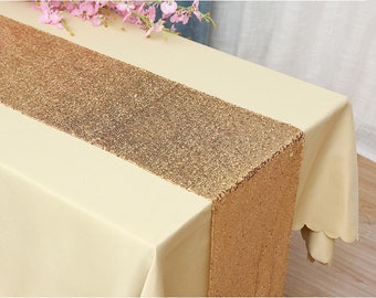 Glitter Sequin Gold Table Runners Engagement Wedding Banquet Ceremony Feast 21st Birthday Anniversary Sparkle Party Dining Table Decoration