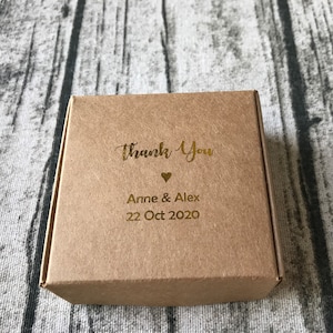 40x Lingotto d'oro Kraft Wedding Favor Boxes • Wedding Thank You Gift Boxes Birthday Party Christening Anniversary Gift Box • Scatola personalizzata