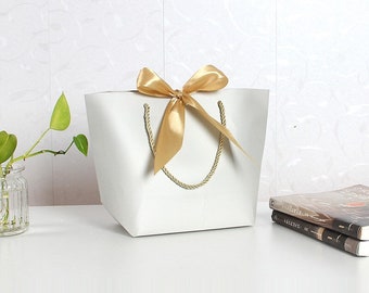 100 elegantes bolsas de regalo de Navidad bolsa de transporte con cinta/bolsa de regalo para fiesta de boda, baby shower, bautizo/bolsa de embalaje de productos cosméticos