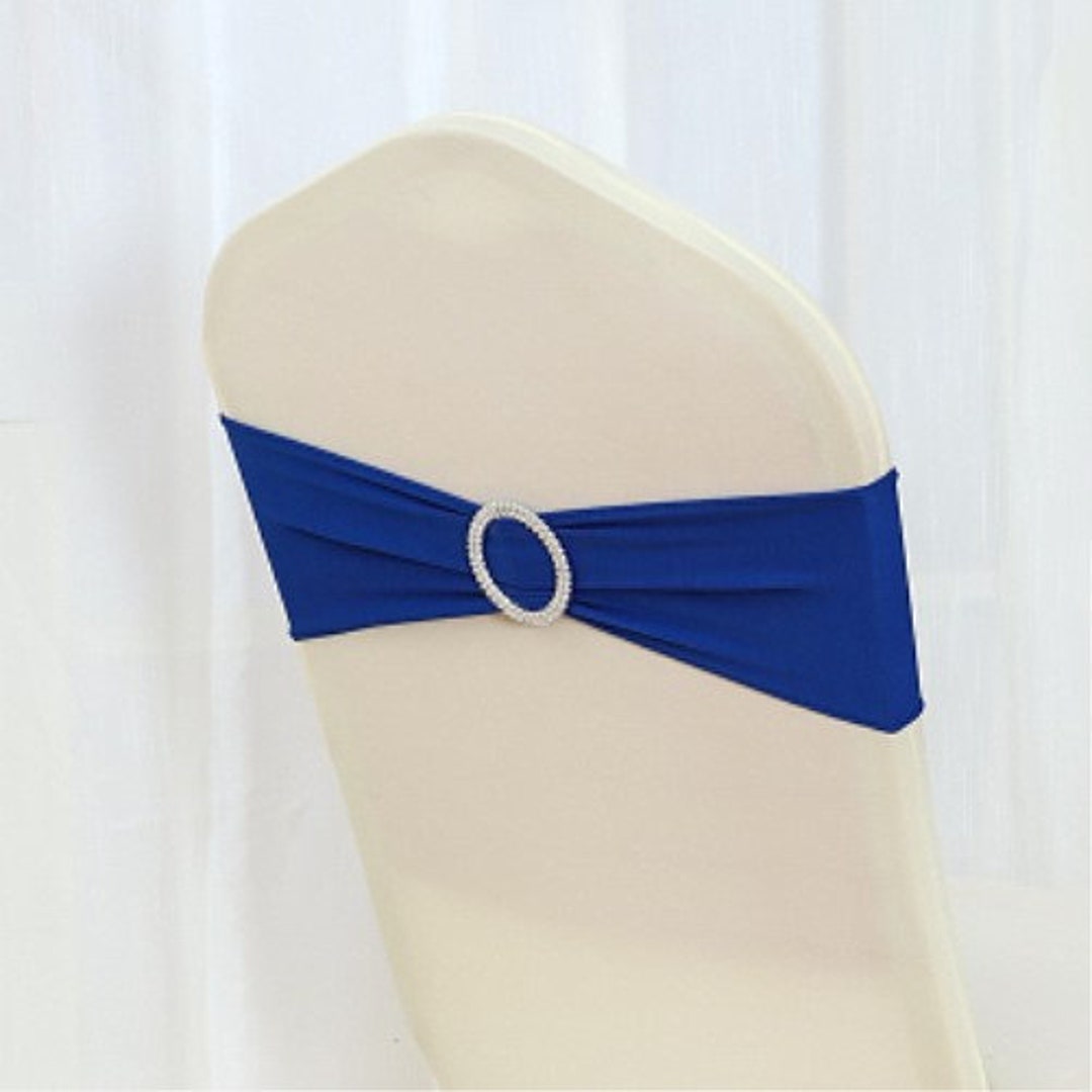 Royal Blue Spandex Chair Bands Chair Sashes Bow Tie Ribbon Wedding ...