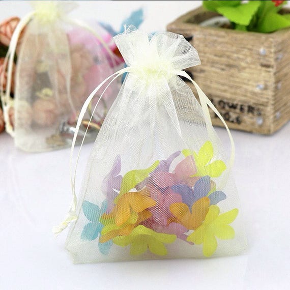 50x Gold Organza Bags Wedding Baby Shower Favour Bag Commercial Soap Candle Gift